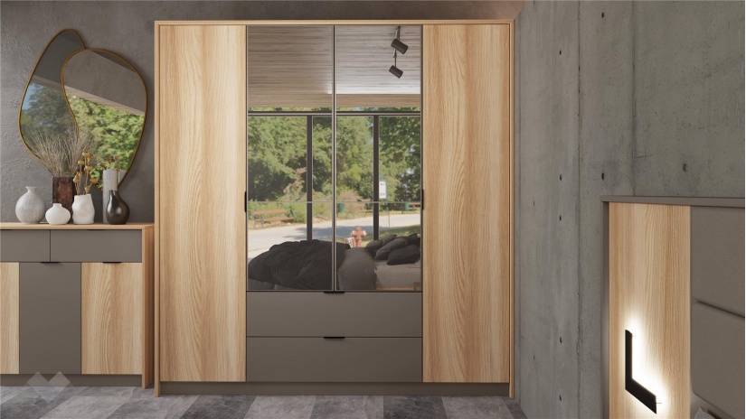 Спален комплект Опиум с включен матрак Бонел 160/200 блонд сърфейс с лате - изглед 9 - МебелМаг Спален комплект Опиум с включен матрак Бонел 160/200 блонд сърфейс с лате - изглед 9