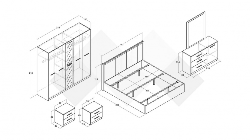 Спален комплект Ривас дафне - изглед 2