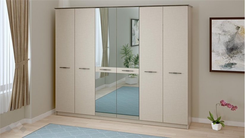 Спален комплект Салвадор памучно бежов с атрацит - изглед 6