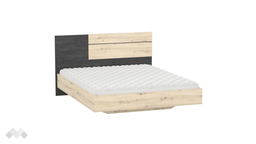 Спалня 160/200 Бафра с включен матрак Бонел 160/200 дъб артисан с тъмен норвежки бор - изглед 2