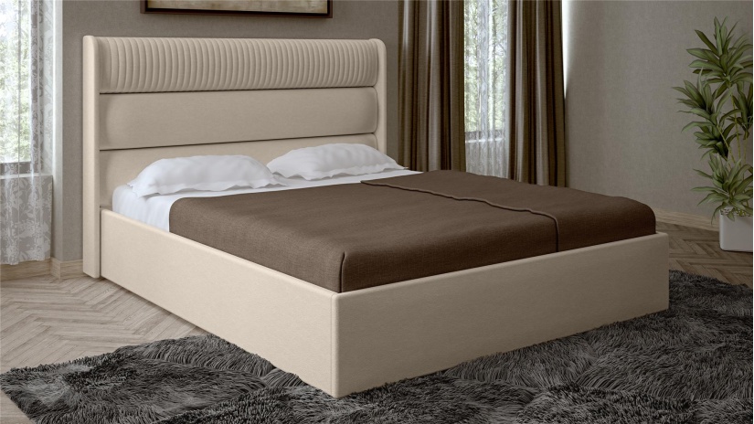 Спалня 160/200 Барса с включен матрак Бонел 160/200 бежов - изглед 1 - МебелМаг Спалня 160/200 Барса с включен матрак Бонел 160/200 бежов - изглед 1