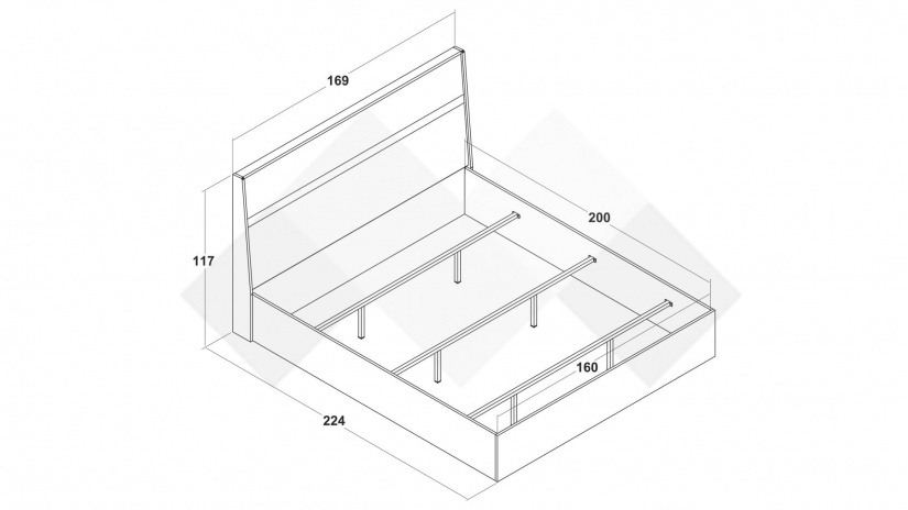 Спалня 160/200 Керина с включен матрак Бонел 160/200 памучно бежов с травертин - изглед 2