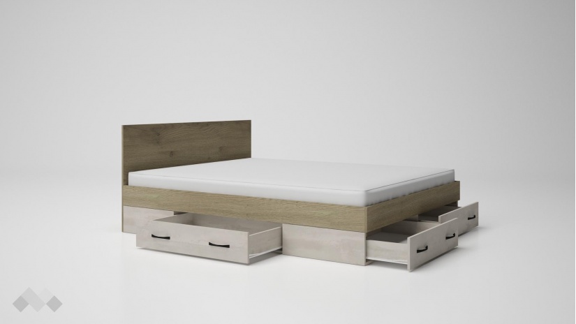 Спалня 160/200 Лумо с включен матрак Бонел 160/200 сива кремона със силк лайт - изглед 3