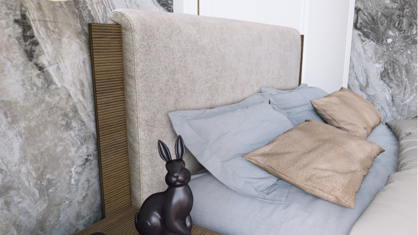 Спалня с нощни шкафчета 160/200 Мирела с включен матрак Бонел 160/200 дъб линеа с орех линеа - изглед 3