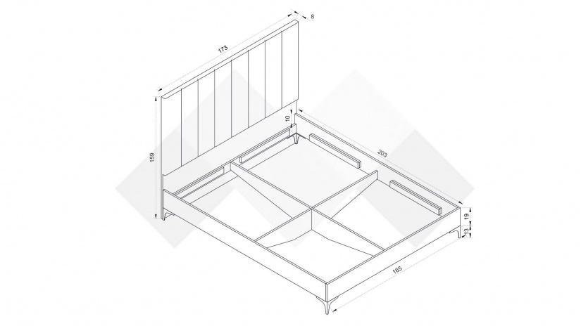 Спалня 160/200 Комо орех селект тъмен - изглед 2