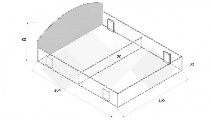 Спалня 160/200 Селтик с включен матрак Бонел 160/200 келтски дъб със светло сиво - изглед 2