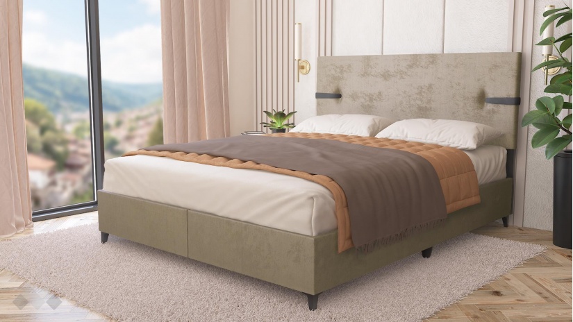 Боксспринг легло 160/200 Геника с включен матрак Sleep Nuvia 160/200 кафяв - изглед 1