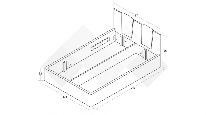 Тапицирана спалня 160/200 Камеа с включен матрак Бонел 160/200 кафява със златисто - изглед 3 - МебелМаг Тапицирана спалня 160/200 Камеа с включен матрак Бонел 160/200 кафява със златисто - изглед 3