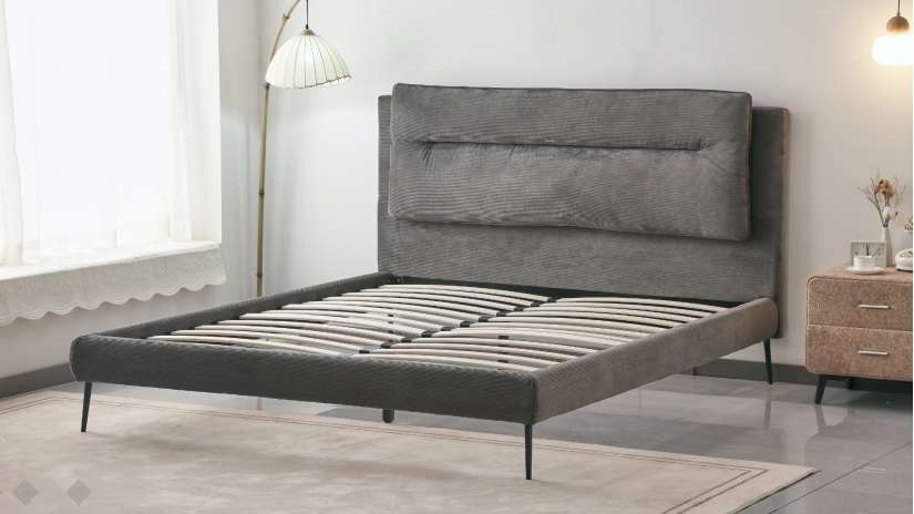 Тапицирана спалня 160/200 Нарелия с включен матрак Sleep Nuvia 160/200 сив - изглед 3