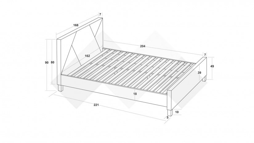 Тапицирана спалня 160/200 Нела с включен матрак Sleep Nuvia 160/200 кафяв - изглед 3