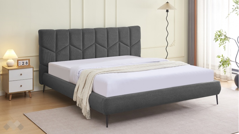 Тапицирана спалня 180/200 Талена с включен матрак Sleep Nuvia 180/200 сив - изглед 1