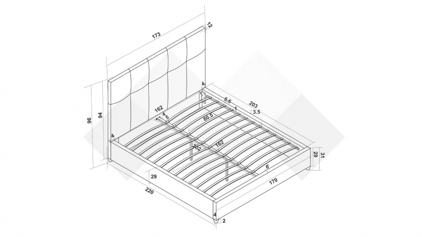 Тапицирана спалня 160/200 Тесара с включен матрак Sleep Nuvia 160/200 бежов - изглед 6