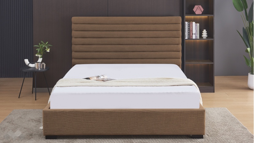 Тапицирана спалня 160/200 Зерина с включен матрак Sleep Nuvia 160/200 кафяв - изглед 2