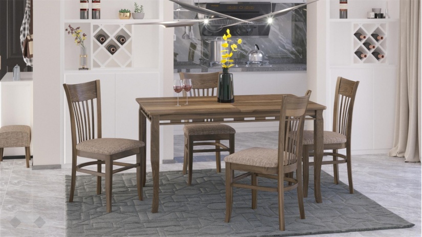 Трапезен стол Атина светъл орех - изглед 2 - МебелМаг Трапезен стол Атина светъл орех - изглед 2