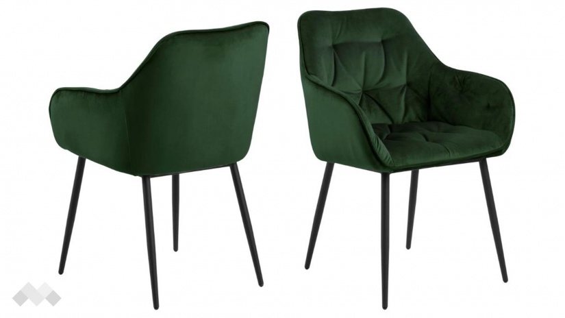 Трапезен стол Брук зелен - изглед 2 - МебелМаг Трапезен стол Брук зелен - изглед 2