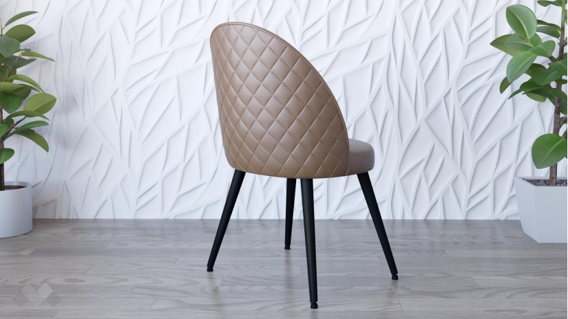 Трапезен стол Бруно бежов - изглед 2 - МебелМаг Трапезен стол Бруно бежов - изглед 2