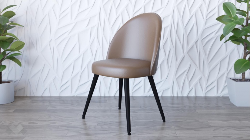 Трапезен стол Бруно бежов - изглед 1 - МебелМаг Трапезен стол Бруно бежов - изглед 1