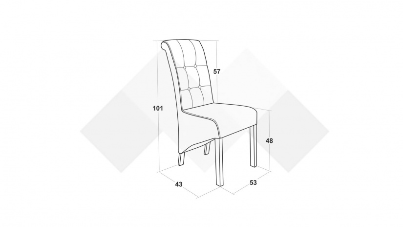 Трапезен стол Дона зелен с бяло - изглед 3 - МебелМаг Трапезен стол Дона зелен с бяло - изглед 3