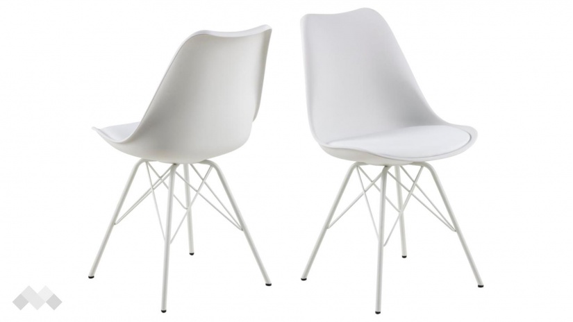 Трапезен стол Ерис бял с бяло - изглед 2 - МебелМаг Трапезен стол Ерис бял с бяло - изглед 2