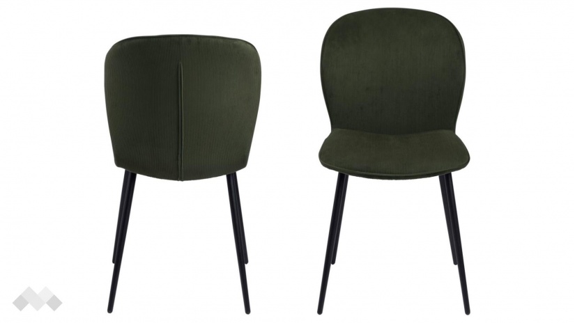 Трапезен стол Евелин маслено зелен - изглед 1