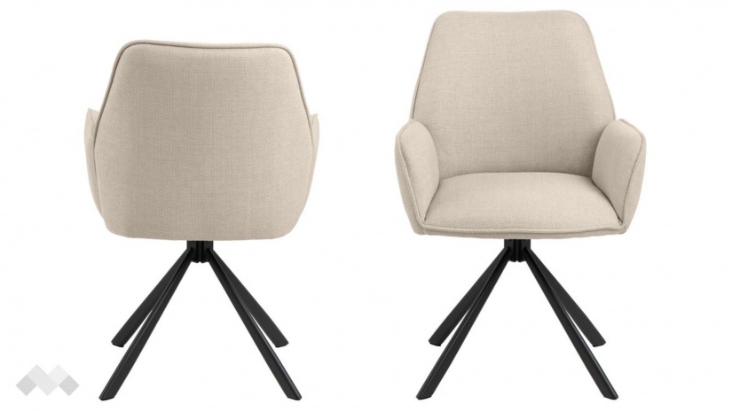 Трапезен стол Гленда бежов - изглед 1