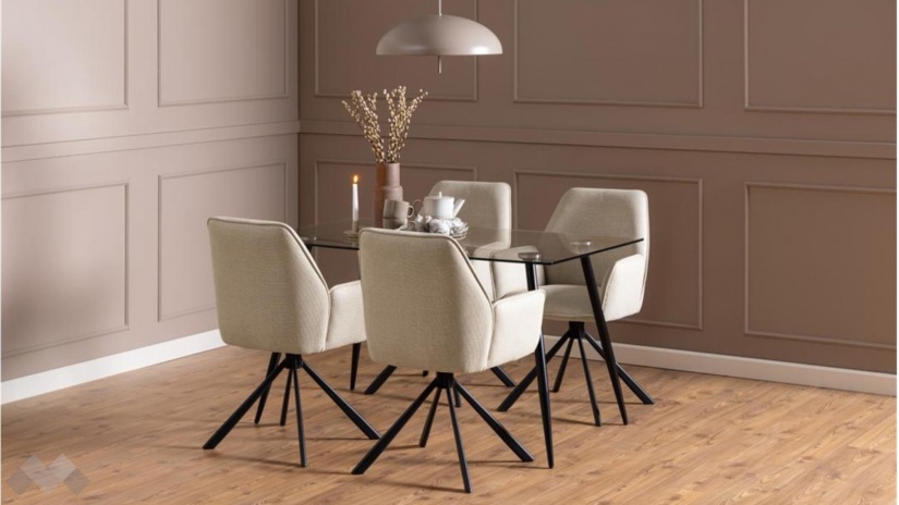 Трапезен стол Гленда бежов - изглед 4