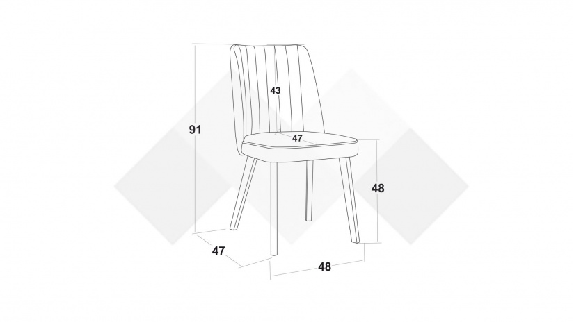 Трапезен стол Клариса зелен с бяло - изглед 5