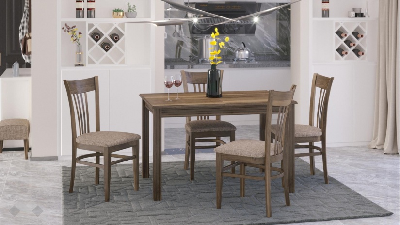 Трапезен стол Лора светъл орех - изглед 2 - МебелМаг Трапезен стол Лора светъл орех - изглед 2