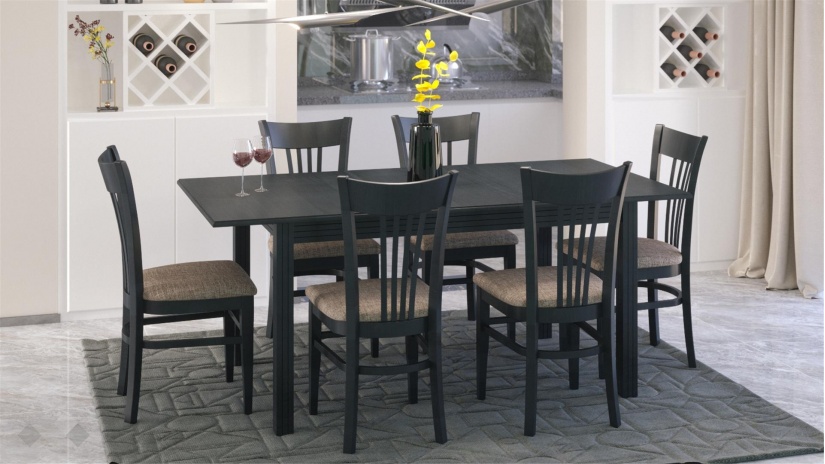 Трапезен стол Лора венге - изглед 3 - МебелМаг Трапезен стол Лора венге - изглед 3