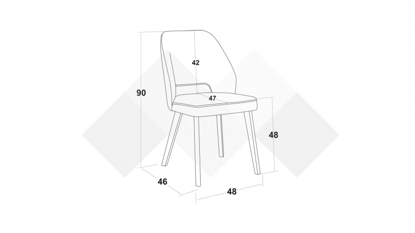 Трапезен стол Луна зелен с бяло - изглед 5