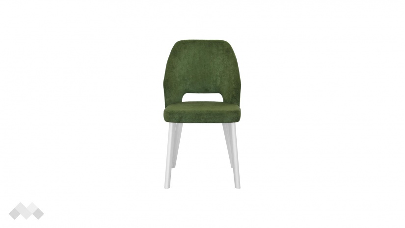 Трапезен стол Луна зелен с бяло - изглед 1