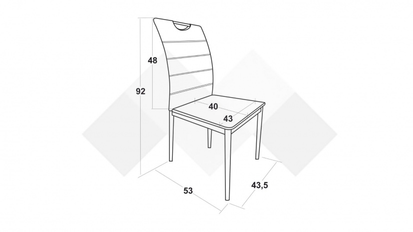 Трапезен стол Макс син - изглед 7 - МебелМаг Трапезен стол Макс син - изглед 7