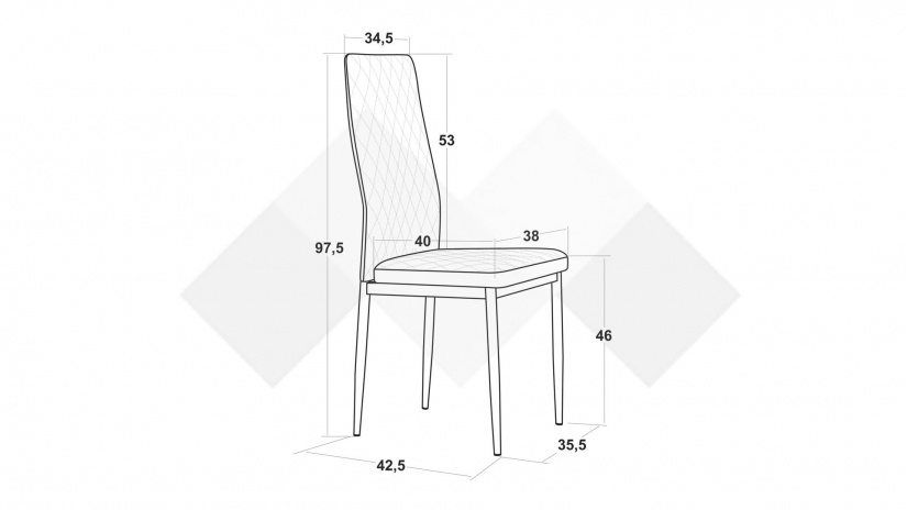 Трапезен стол Матеус сив - изглед 3 - МебелМаг Трапезен стол Матеус сив - изглед 3