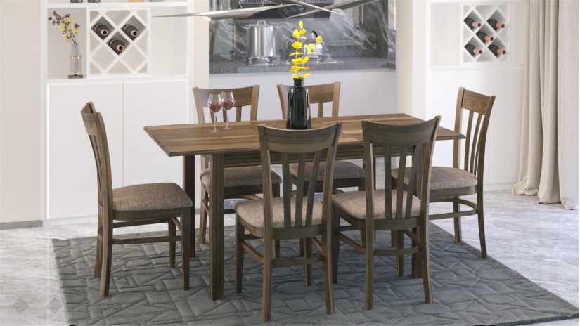 Трапезен стол Нора светъл орех - изглед 3 - МебелМаг Трапезен стол Нора светъл орех - изглед 3