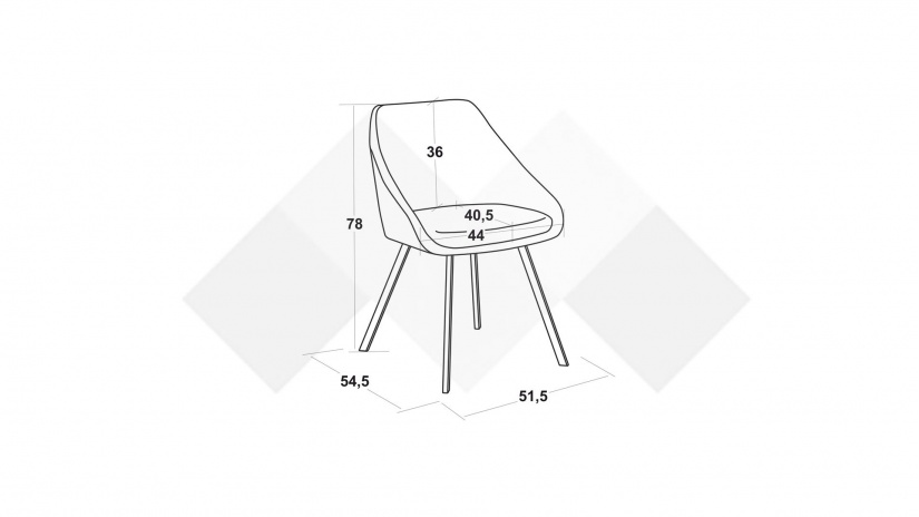 Трапезен стол Родос сив - изглед 7
