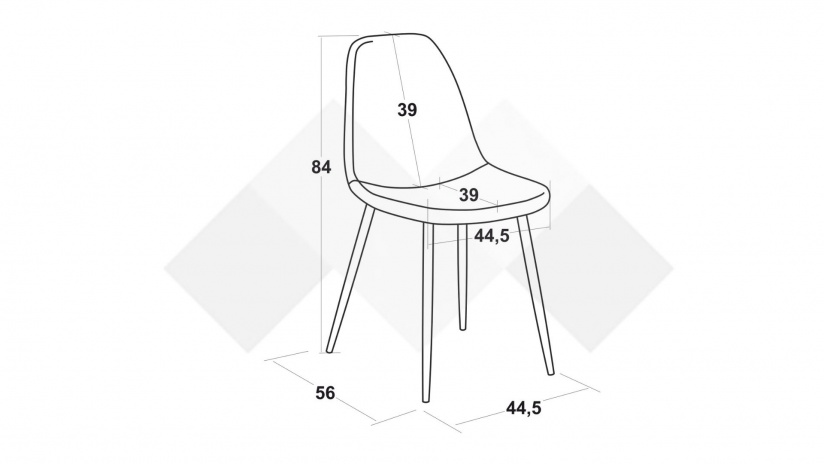 Трапезен стол Седрик сив - изглед 6 - МебелМаг Трапезен стол Седрик сив - изглед 6