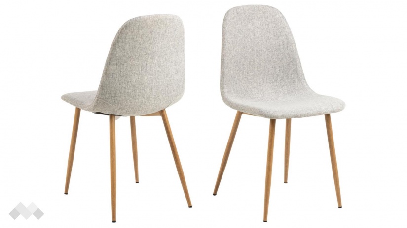 Трапезен стол Силия светло сив с дъб - изглед 2