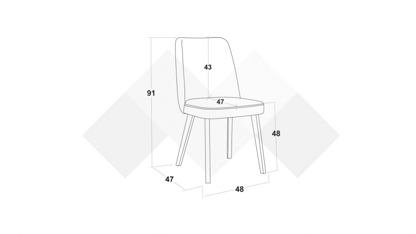 Трапезен стол Теа зелен с бяло - изглед 5 - МебелМаг Трапезен стол Теа зелен с бяло - изглед 5