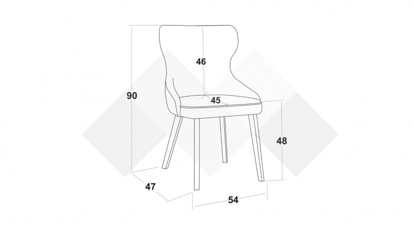 Трапезен стол Вая сив с бяло - изглед 6 - МебелМаг Трапезен стол Вая сив с бяло - изглед 6