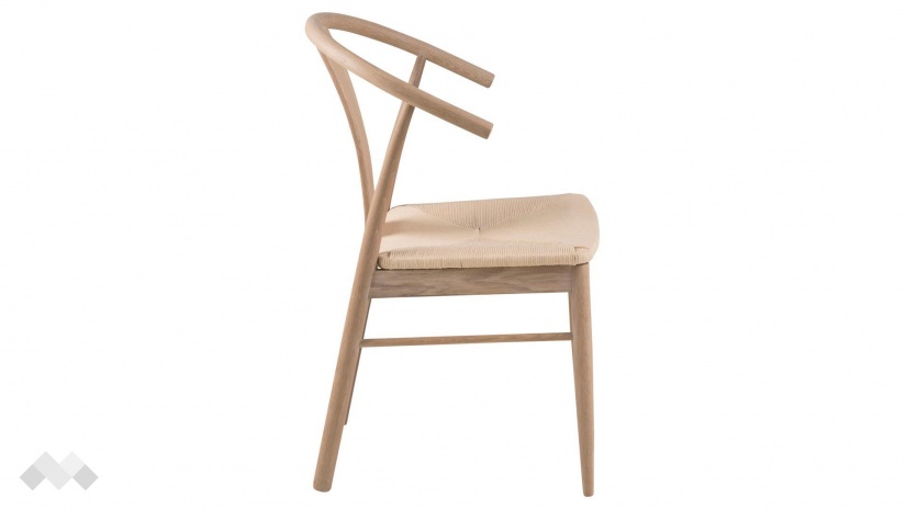 Трапезен стол Яник светъл дъб с бежово - изглед 3