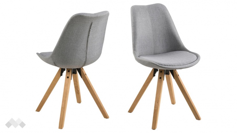 Трапезен стол Дима светло сив - изглед 2 - МебелМаг Трапезен стол Дима светло сив - изглед 2