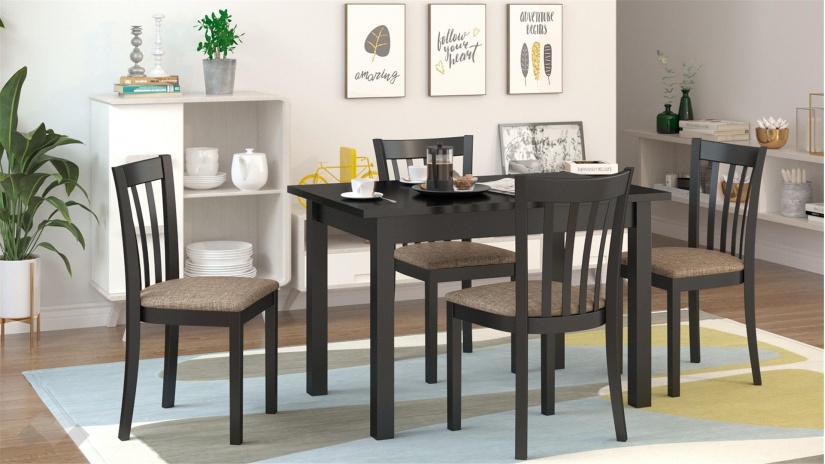 Трапезен комплект Нати M комплект със столове венге - изглед 1 - МебелМаг Трапезен комплект Нати M комплект със столове венге - изглед 1