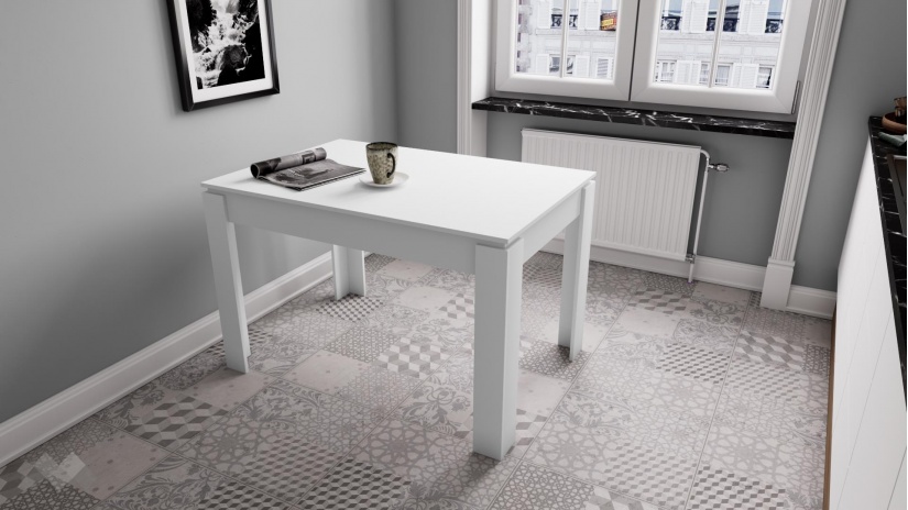 Трапезна маса Дени разтегателни бяло гладко - изглед 1 - МебелМаг Трапезна маса Дени разтегателни бяло гладко - изглед 1