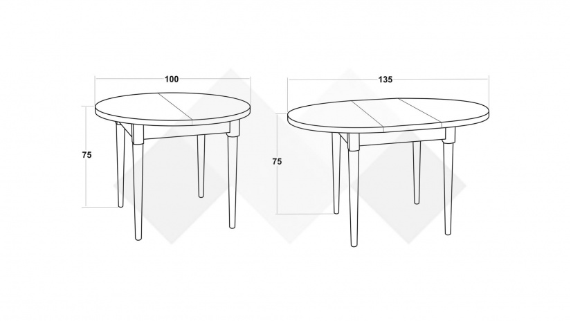 Трапезна маса Емъри разтегателни светъл вотан - изглед 5 - МебелМаг Трапезна маса Емъри разтегателни светъл вотан - изглед 5