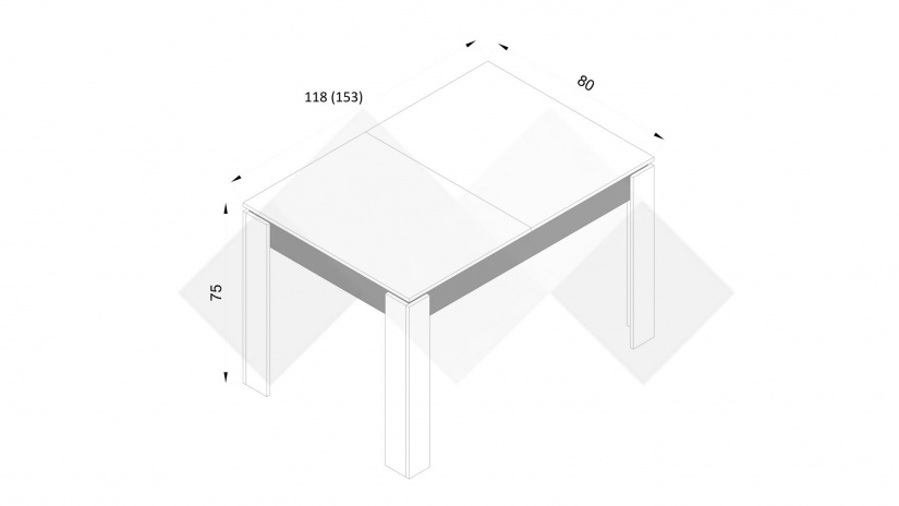 Трапезна маса Хироу разтегателни дъб вотан с черно шагре - изглед 3 - МебелМаг Трапезна маса Хироу разтегателни дъб вотан с черно шагре - изглед 3