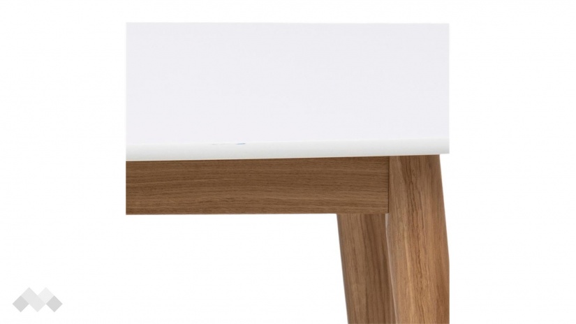 Трапезна маса Нагано неразтегателни дъб натурал с бяло - изглед 3 - МебелМаг Трапезна маса Нагано неразтегателни дъб натурал с бяло - изглед 3
