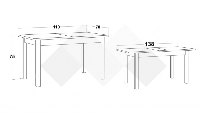 Трапезна маса Нати M разтегателни натурален - изглед 3 - МебелМаг Трапезна маса Нати M разтегателни натурален - изглед 3