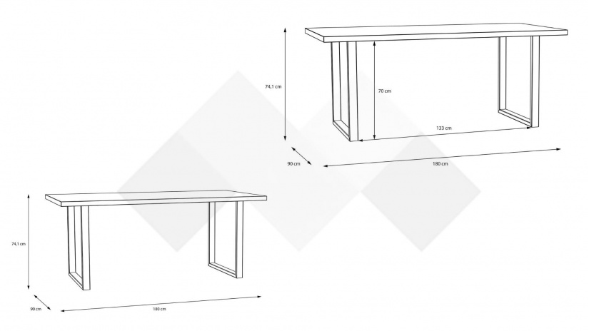Трапезна маса Никодис неразтегателни дъб натурал с черен мат - изглед 4 - МебелМаг Трапезна маса Никодис неразтегателни дъб натурал с черен мат - изглед 4