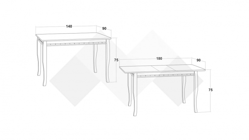Трапезна маса Париж L разтегателни патина - изглед 3 - МебелМаг Трапезна маса Париж L разтегателни патина - изглед 3