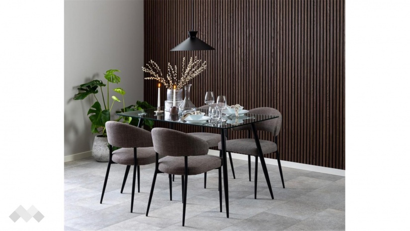 Трапезна маса Уилма неразтегателни стъкло с черно - изглед 3 - МебелМаг Трапезна маса Уилма неразтегателни стъкло с черно - изглед 3